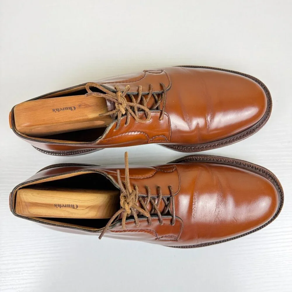 Church's Custom Grade Shannon Polished Binder Derby Brown Leather Shoes